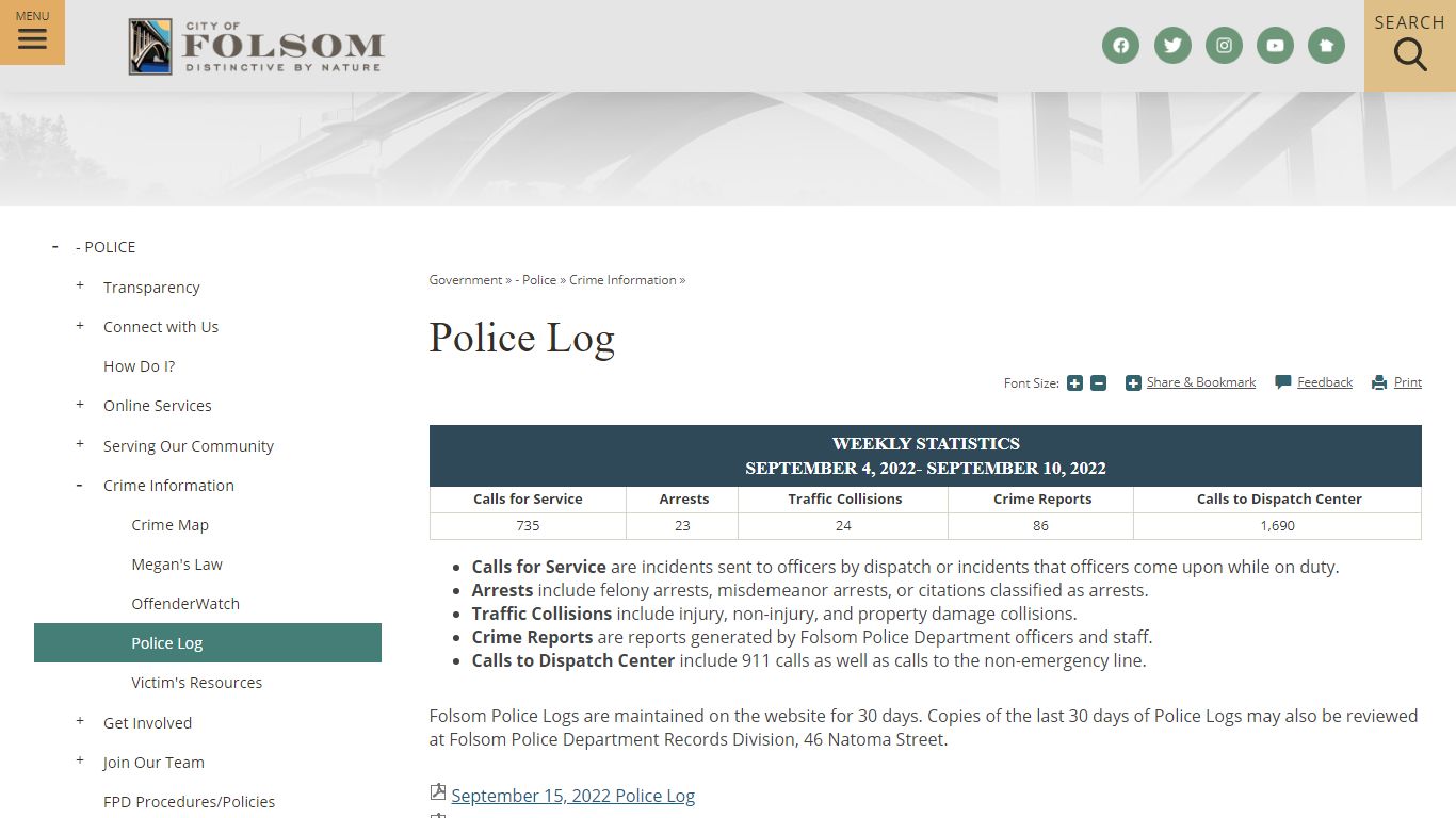 Police Log | Folsom, CA
